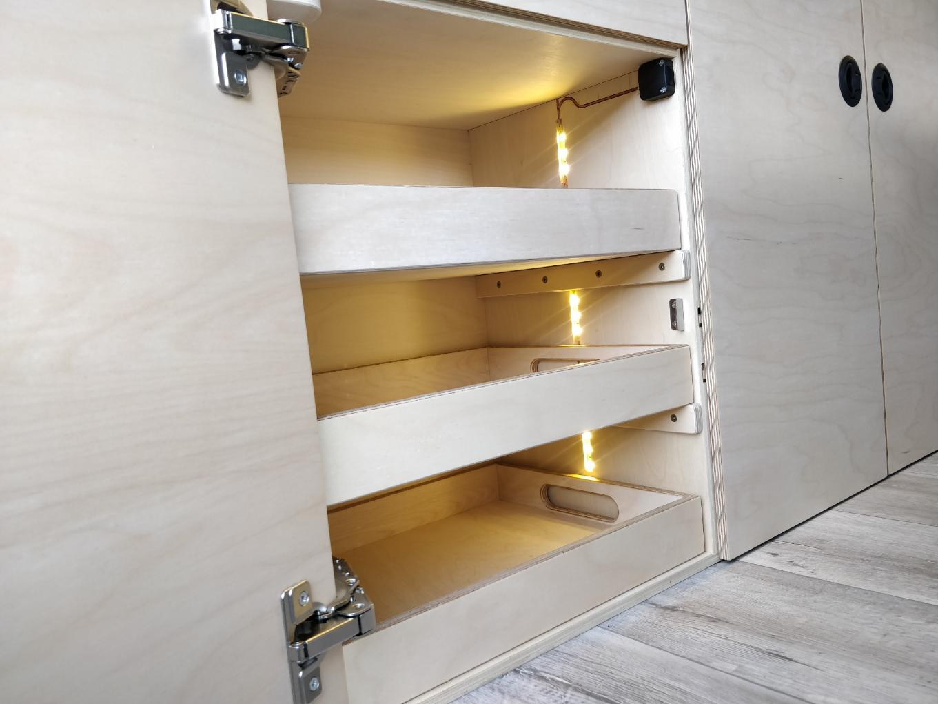 Automatic cupboard & drawer lighting